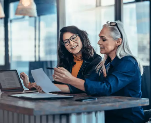 Team reviewing documents